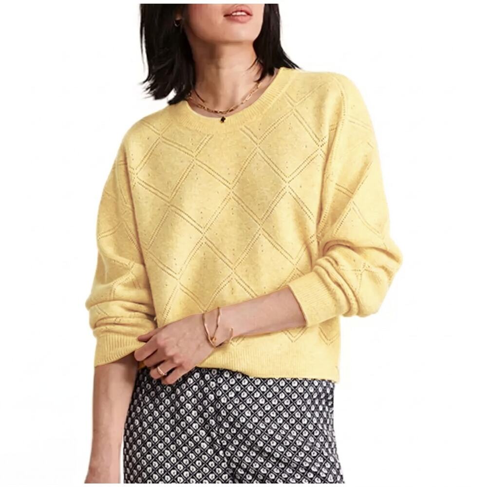 Vineyard Vines | S | Diamond Pointelle Seaspun Cashmere Sweater in Sunshine